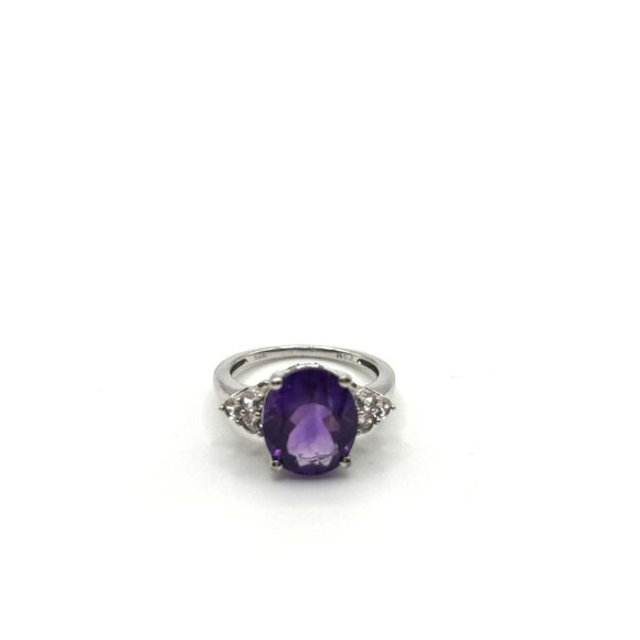 Amethyst Gemstone Ring Sterling Silver 925 Size 7.5 - Picture 6 of 12